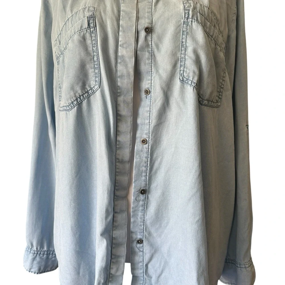 Elegant Sky Blue Button Down Shirt - Picture 7 of 7
